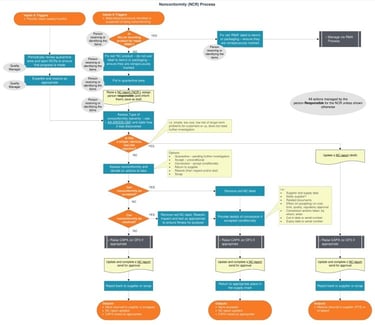 Graphic displaying non conformance process